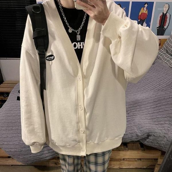

women's hoodies & sweatshirts women letter single breasted comfort large sizes loose korean teenagers fashion outerwear, Black