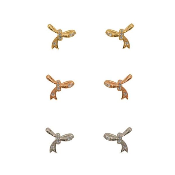 

bow earrings simple korean fashion temperament women stud, Golden;silver