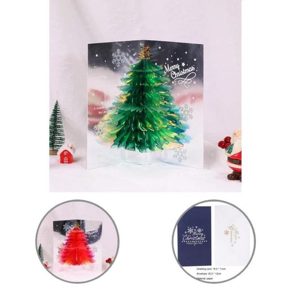 Cartões Papel Fantasia Bonita Bronzing Stamping Cartão de Natal Colorido para a família