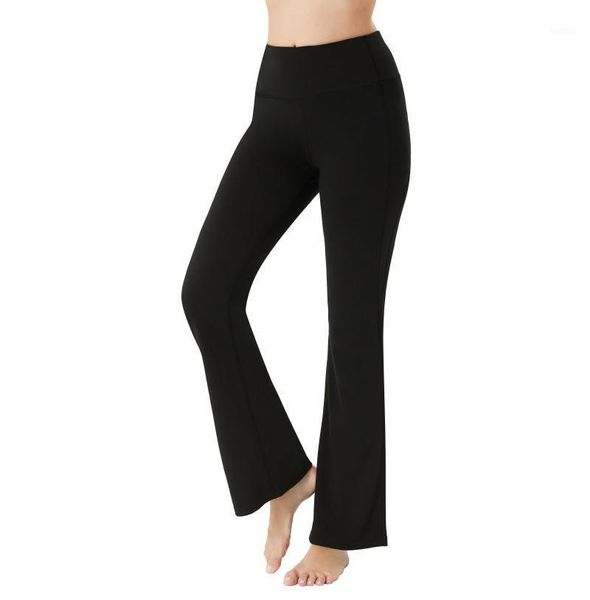 

yoga outfit women pants flared wide leg female high waist trainer with inner pocket lady girl running gym fitness sportswear 2021