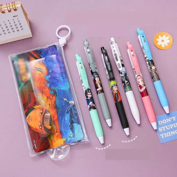 

gel pens 36 pcs/lot kawaii ninja press pen set cute 0.5 mm black ink signature school office writing supplies promotional gift