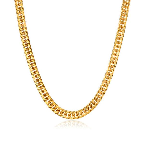 

chains cuban chain necklace for men women, punk stainless steel curb link chokers,vintage gold color collar drop, Silver