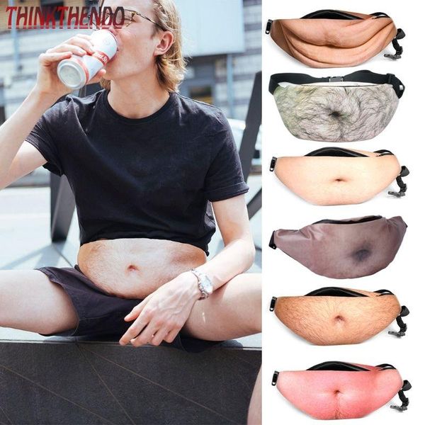 

waist bags novelty fun men women dad bag bod beer fat hairy belly fanny pack f3md