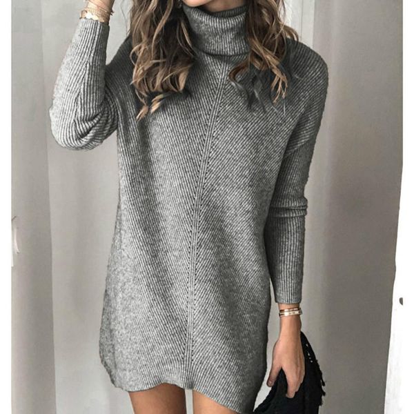 

women's sweaters winter oversized long turtleneck sweater dress autumn fall knitted jumpers womens casual loose sleeve pullovers, White;black