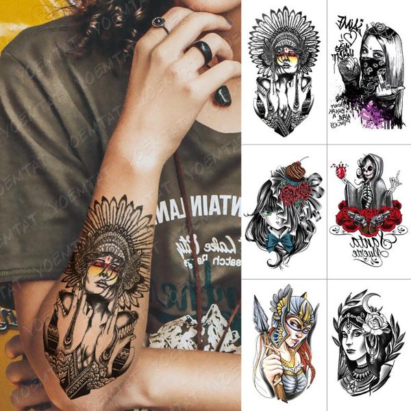 

temporary tattoos waterproof tattoo sticker feather tribal cool girl flash old school body art arm fake tatoo women men