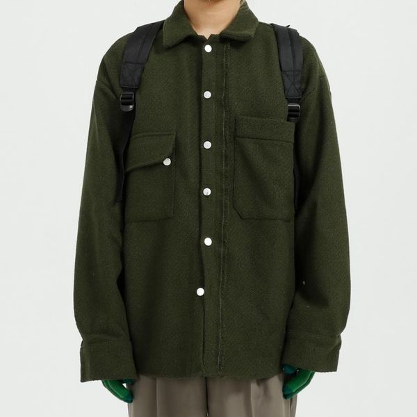

men's clothing | autumn 2021 korean loose casual solid color long sleeve shirt coat jackets, Black;brown