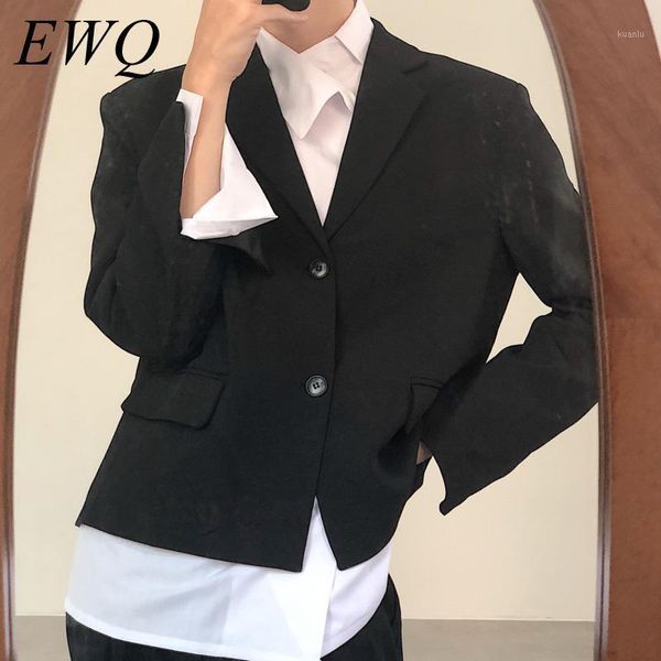 

men's suits & blazers ewq / wear black design for male short style single breasted suit 2021 spring niche 9y1498, White;black