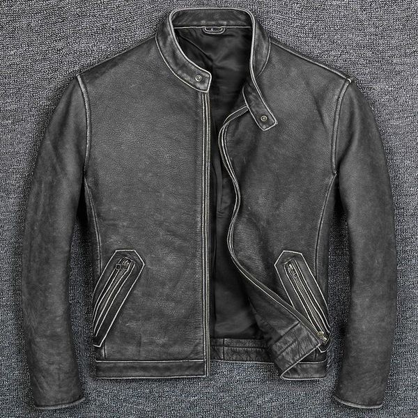 

men's jackets brand classic casual style cowhide jacket,mens 100% genuine leather clothes.vintage quality biker coat., Black;brown