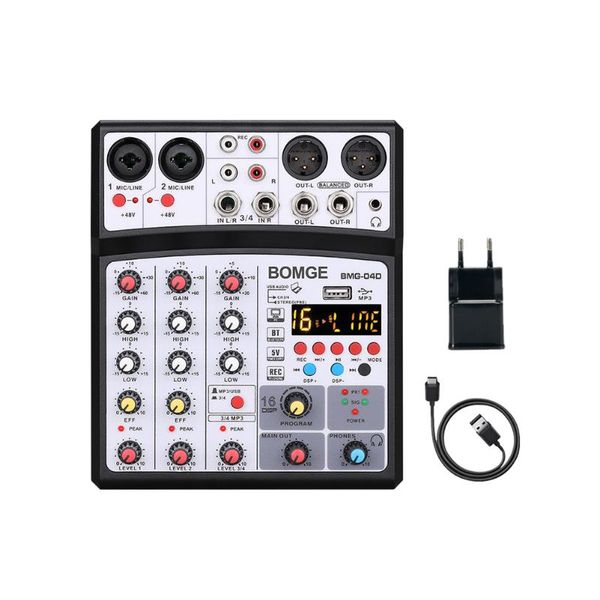 

sound cards audio mixer bluetooth-compatible mixing console home karaoke ktv usb mini card
