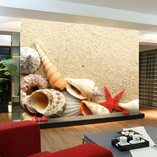 

wallpapers custom non-woven wallpaper background murals 3d wall bedroom entrance reduction perspective beach