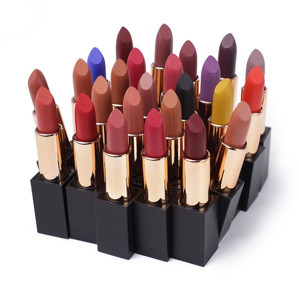 

neutral make-up 25 color matte lipstick moisturizing long-lasting magnetic straw no logo spot