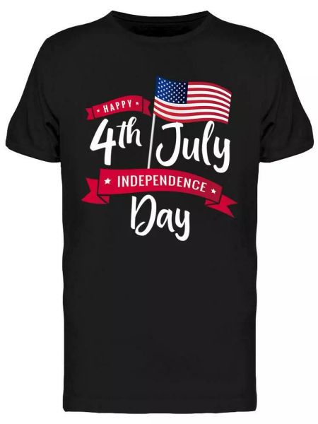 

happy independence 4th july tee men's -image by shutterstock, White;black