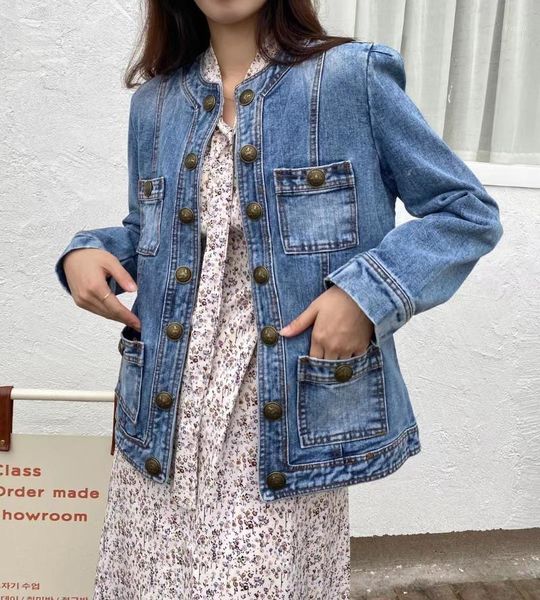 

women's jackets fashion slim slimming casual retro denim jacket, Black;brown