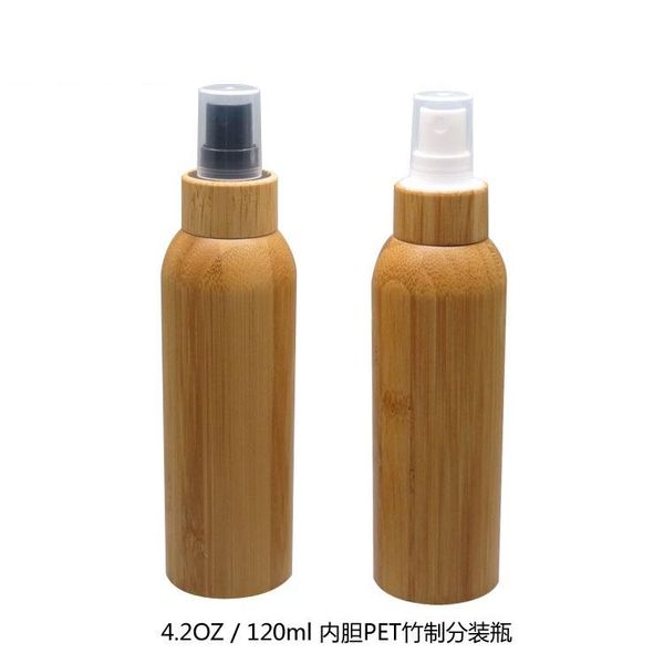 

storage bottles & jars 120ml 10pc/lot bamboo empty cosmetic container/diy lotion pump/spray/bamboo screw cap bottle refillable container,mak