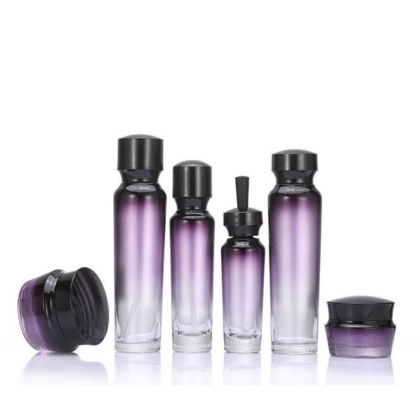 

storage bottles & jars glass pump bottle 35ml-100ml dropper empty cosmetic containers lotion travel purple gradient ramp perfume