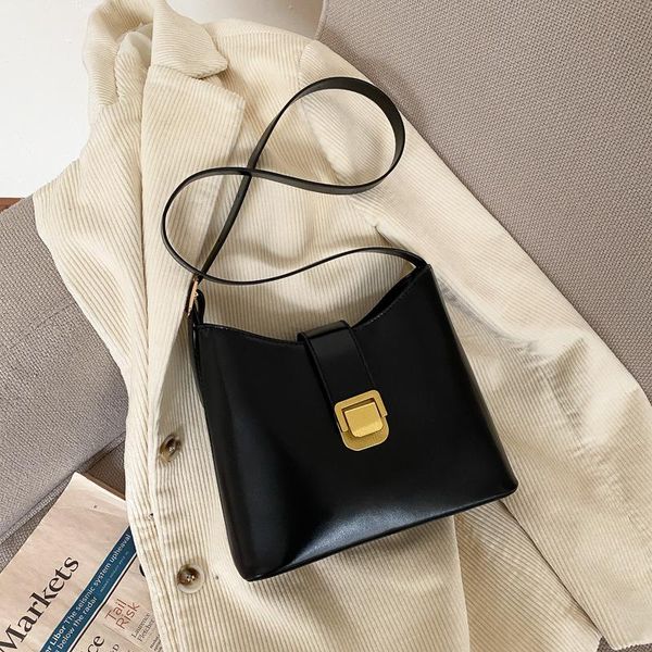 

evening bags womens handbags large capacity bucket women's 2021 fashion versatile solid leisure shoulder messenger bag purses