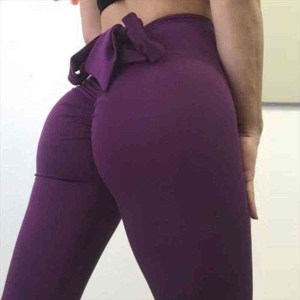 

fashion bow tie women leggings push up fitness slim pants black brand high waist elastic