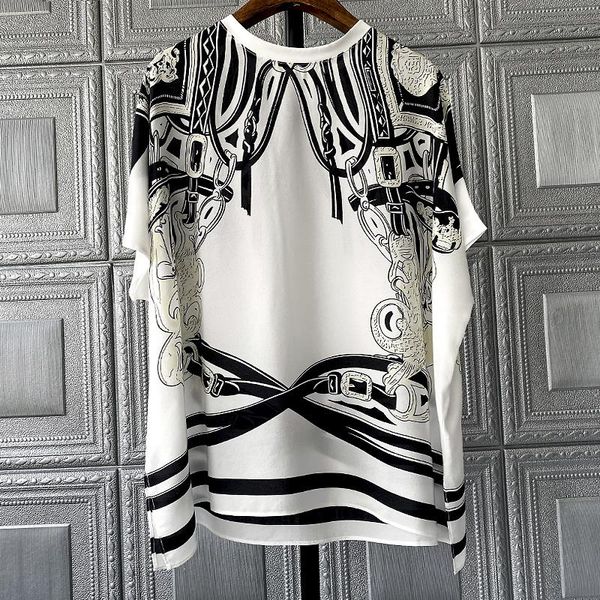 

women's blouses & shirts 100% silk single wear a blockbuster 3000 sense of luxury printing, White