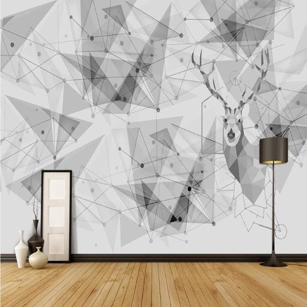 

wallpapers milofi custom 3d abstract geometric lines elk background wallpaper mural