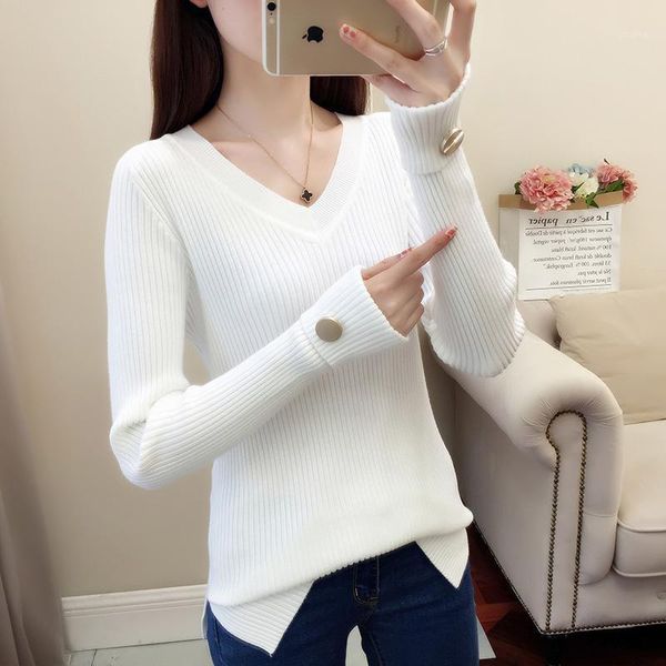 

women's sweaters autumn and winter korean version of self-cultivation with a thicker bottom sweater, 100 sets sweater pullover, White;black