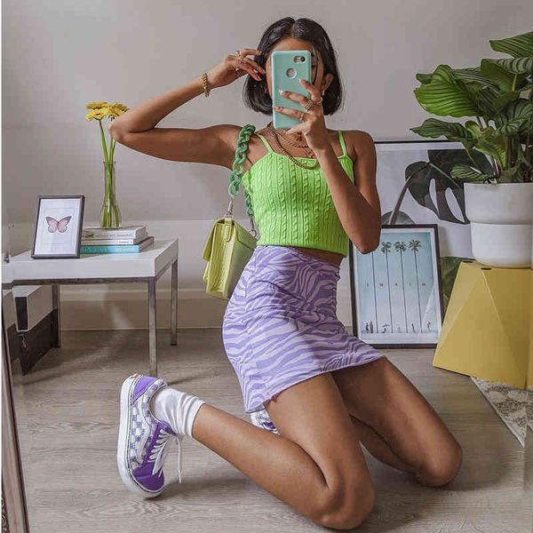 

zebra print purple bodycon mini skirt women high waist club party short ruched skirt summer boho bottoms 210415, Black