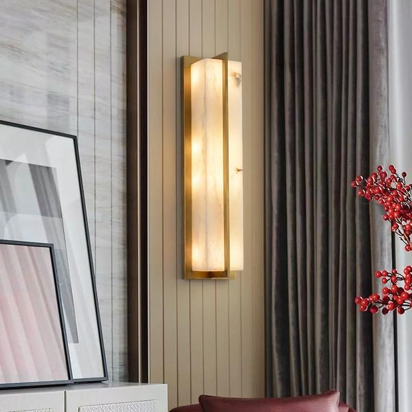 

wall lamp marble copper modern light luxury creative bedroom living room tv corridor aisle waterproof