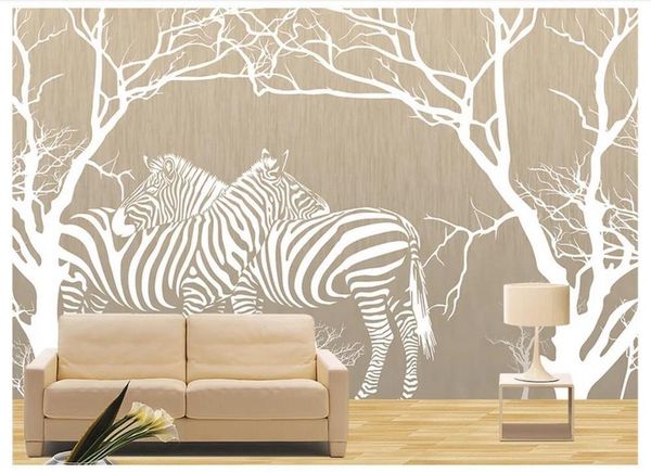 

wallpapers po wallpaper 3d wall murals custom loving zebra home mural sofa tv background living room decoration