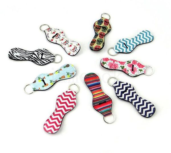 

63 colors pattern printing chapstick holder handy lip balm holder keychain pouch for chapstick lipstick tracker safeguard novelty g, Silver