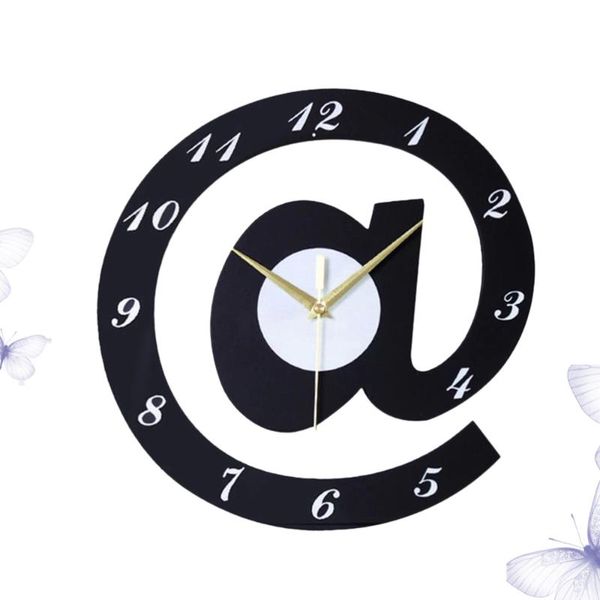 

wall clocks 1pc unique wood clock fashion hanging for office home living room decoration without battery (black)