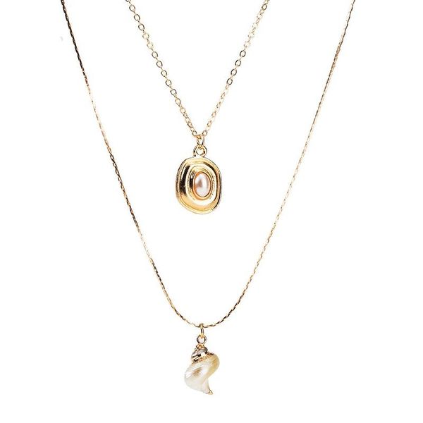 

find me 2021 brand long chain alloy shell maxi statement necklace pendants ethnic boho collar choker women jewelry chains, Silver