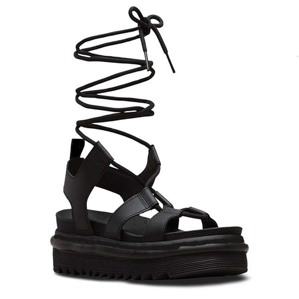 

sandals summer women martins lace-up fashion platform open toe beach gladiator designer sandal shoes black white size 35-40 4h72