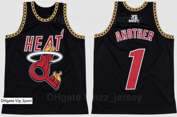 

men moive 1 another basketball jersey vintage dj khaled x retro breathable sports pure cotton uniform pullover team color black excellent qu