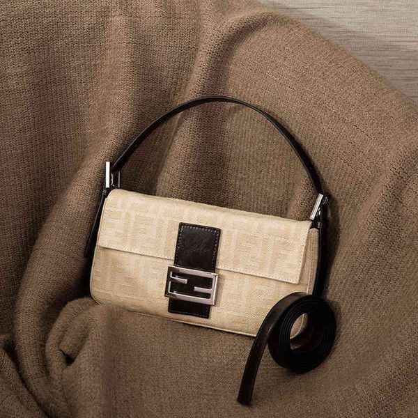 

handbags 2021 women cream white ff french stick old flower vintage leather underarm satchel hand zmm