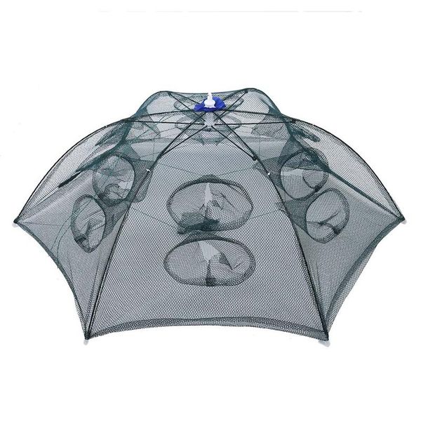 

trap net fishing camaron cage portable umbrella style foldable with 12 holes green accessories