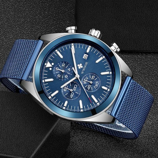 

wristwatches wwoor 2021 fashion mens watches quartz waterproof clock blue watch men sports chronograph relogio masculino, Slivery;brown