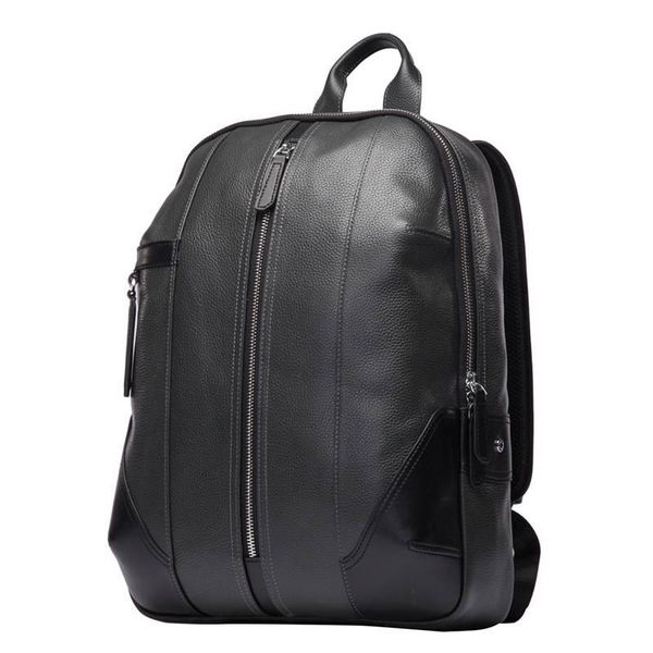 

backpack bison denim men's genuine leather black designer school travel male cowhide 15 inch lapwaterproof