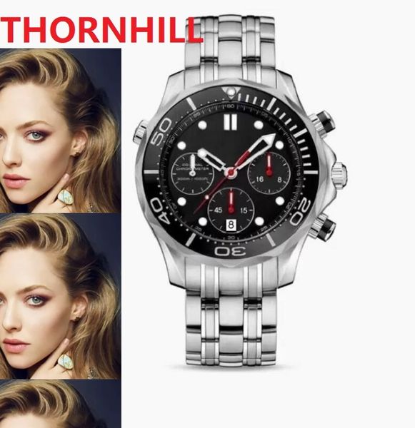 

full stainless steel quartz movement president day date wristwatches super luminous satch men multi functional all dials working designer wr, Slivery;brown