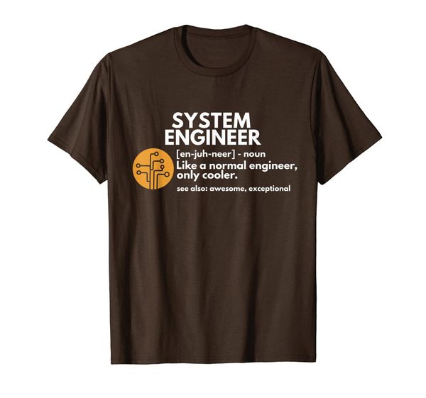 

funny system engineer definition software engineering gift t-shirt, White;black
