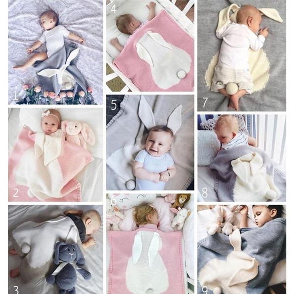 

blankets & swaddling 40jc cartoon ear knitted blanket children born infant sleeping swaddle wrap sleepsack bedding sofa beach mat pro