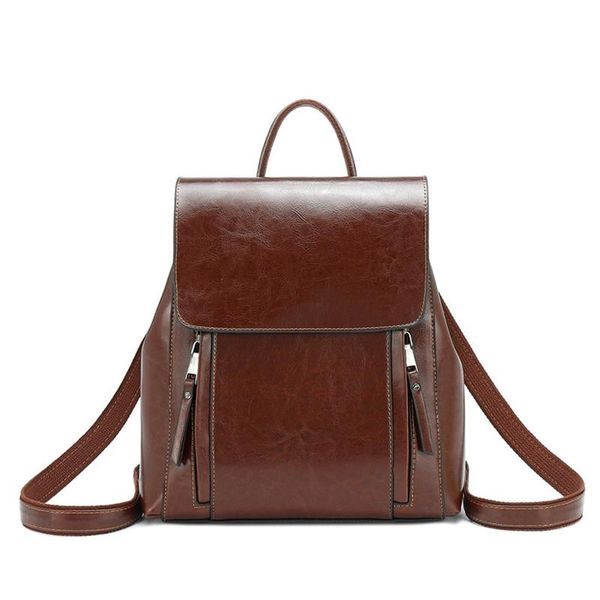 

outdoor bags retro women backpack school for teenager girls leather large capacity mochila shoulder bag