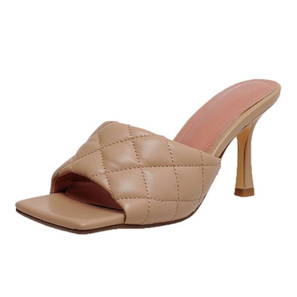 

prova perfetto luxury design high heels woman sandals black soft leather thin white 8cm slip-on outdoor shoes sexy
