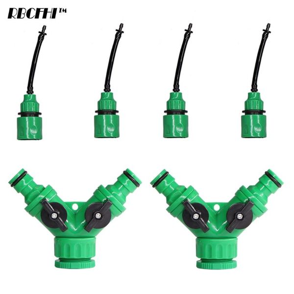 

watering equipments rbcfhi 1pc y-type tap connectors with quick adapter for 3/5mm hose gardening irrigation water splitter 1/8'' t