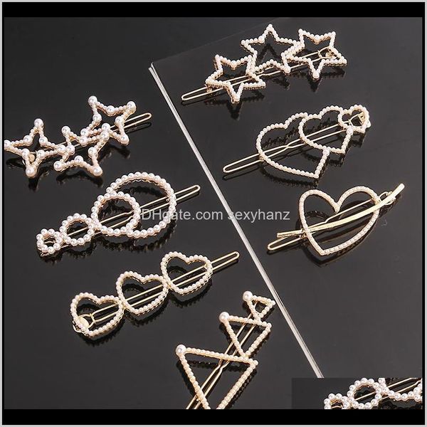 Clips Barrettes Schmuck Drop Lieferung 2021 1 stück Geometrische Metall Perle Clip Für Frauen Stern Krone Haarspange Koreanische Haar Styling stick Tool Mädchen