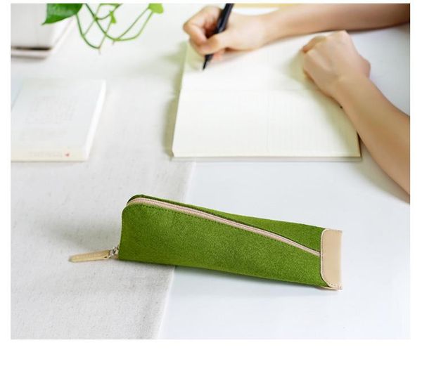 

harphia buy 2 get 3 triangle felt pencil bag wool pen case 4color creative school supplies office pouch makeup large capacity bags