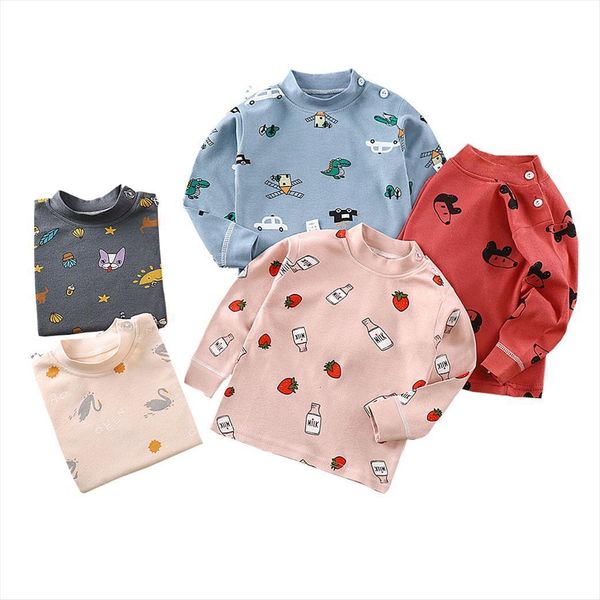 

girls clothes spring autumn children boys graphic tee cotton cartoon rabbit strawberry baby long sleeve t 1 5 years, Blue