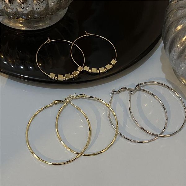 

dangle & chandelier fashion exaggerated large earrings simple jewelry for women girl gifts accessories, Silver