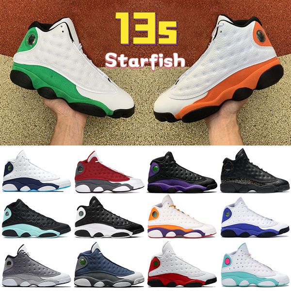 

2021 13 13s men basketball shoes starfish black court purple obsidian red flint lucky soar green mens women sneakers us 5.5-13