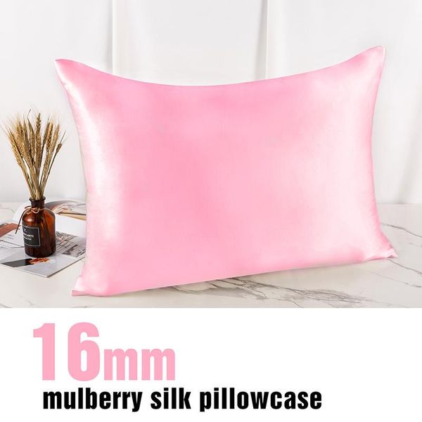 

pillow case cover pillowcase silk invisible zipper bedding proctector decor design home textile queen size pink