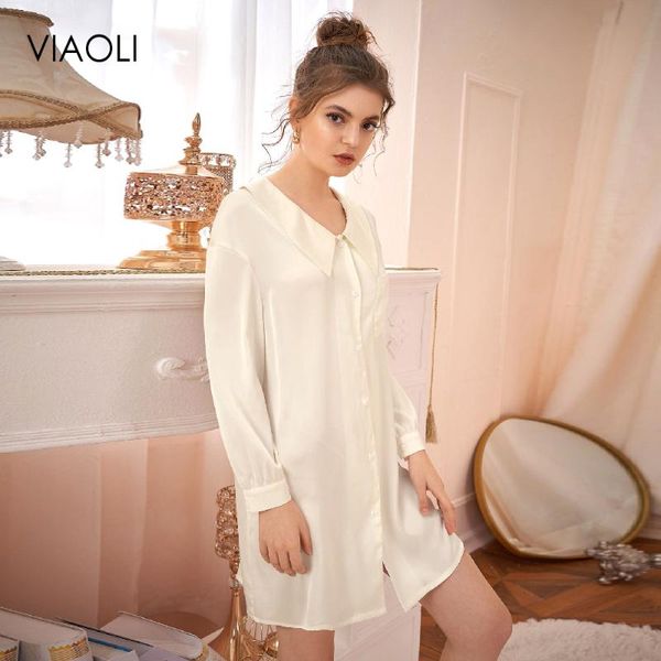 

ladies casual pajamas long-sleeve shirts pajama fashionable silky texture home clothes button mid-length style women's sleepwear, Black;red