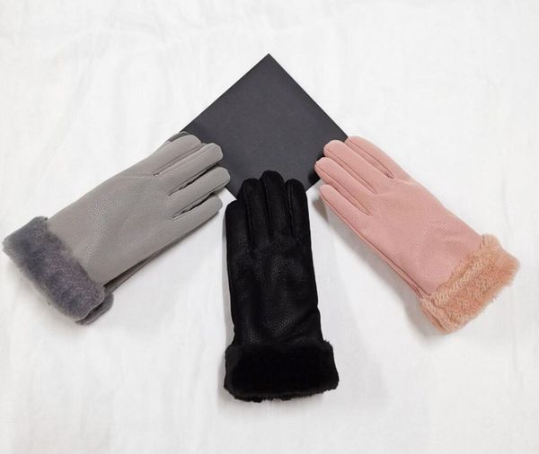 

2pairs autumn winterladies' twine and fleece gloves outdoor glo ves woman fashion leather glove  cycling sport mittens green 3colors, Blue;gray